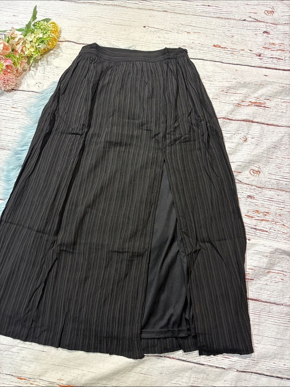 NWT Lulus Midsummer Memories Black Mid-Rise Maxi Skirt - Picture 5 of 7